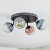 Chehalis Plafondlamp, Kogellampje Blauw, Groen, Duidelijk, Koperkleurig, 4-lichts