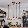 Ripoll Hanglamp, Kogellampje, Hanglamp Natuurlijke kleuren, Zwart, 5-lichts