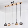 Ripoll Hanglamp, Kogellampje, Hanglamp Natuurlijke kleuren, Zwart, 5-lichts
