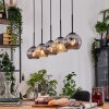 Ripoll Hanglamp, Kogellampje, Hanglamp Natuurlijke kleuren, Zwart, 5-lichts