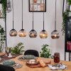 Ripoll Hanglamp, Kogellampje, Hanglamp Natuurlijke kleuren, Zwart, 5-lichts