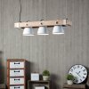 Brilliant Plow Hanglamp Hout donker, Wit, 3-lichts