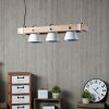 Brilliant Plow Hanglamp Hout donker, Wit, 3-lichts