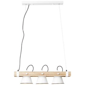 Brilliant Plow Hanglamp Hout donker, Wit, 3-lichts
