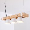 Oksbol Hanglamp Bruin, Hout licht, Wit, 3-lichts