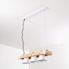 Oksbol Hanglamp Bruin, Hout licht, Wit, 3-lichts