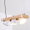 Oksbol Hanglamp Bruin, Hout licht, Wit, 3-lichts