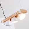 Oksbol Hanglamp Bruin, Hout licht, Wit, 3-lichts