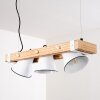 Oksbol Hanglamp Bruin, Hout licht, Wit, 3-lichts