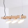 Oksbol Hanglamp Bruin, Hout licht, Wit, 3-lichts