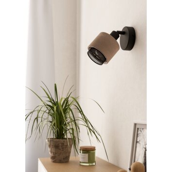 Eglo verlichting ROSLEY Plafondspot, Wandlamp, Muurspot Zwart, 1-licht