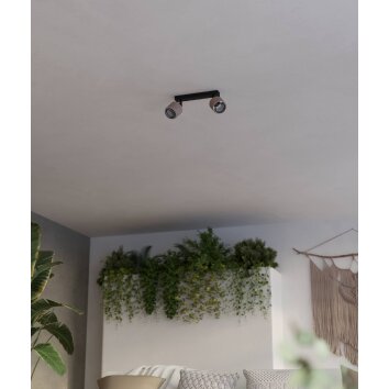 Eglo verlichting ROSLEY Plafondlamp, Plafondspot Zwart, 2-lichts