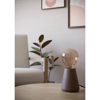 Eglo verlichting ASBY Tafellamp Donkerbruin, 1-licht