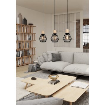 Eglo verlichting PALMORLA Hanglamp Bruin, Zwart, 3-lichts