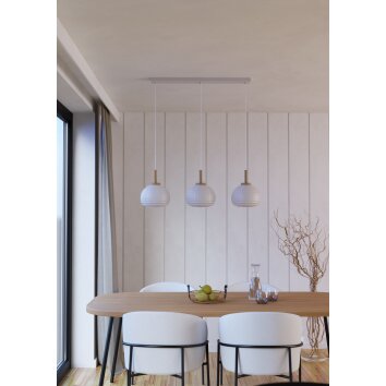 Eglo verlichting SUMMERHILL Hanglamp Bruin, Wit, 3-lichts