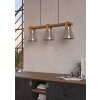 Eglo verlichting CAWTON Hanglamp Bruin, Staal geborsteld, 3-lichts