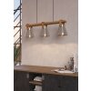 Eglo verlichting CAWTON Hanglamp Bruin, Staal geborsteld, 3-lichts