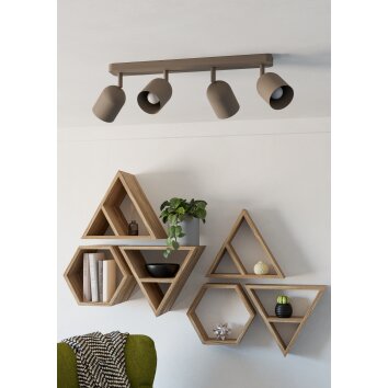 Eglo verlichting TILSTON Plafondlamp, Plafondspot Zandkleurig, 4-lichts