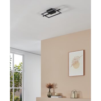 Eglo verlichting AMANDOLO Plafondlamp LED Zwart, Afstandsbediening, Kleurwisselaar