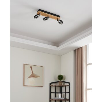 Eglo verlichting RIELVES Plafondlamp, Plafondspot LED Bruin, Zwart