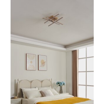 Eglo verlichting EGLO Plafondlamp, Wand- en plafondlamp LED lichtbruin