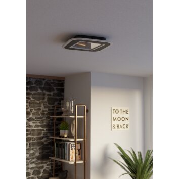 Eglo verlichting MACCHIONI Plafondlamp LED Zwart, Wit, Afstandsbediening