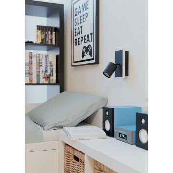 Eglo verlichting EGLO Plafondspot, Wandlamp LED Zwart