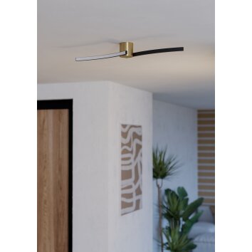 Eglo verlichting AIETA Plafondlamp LED Messing, Zwart