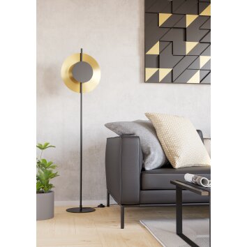 Eglo verlichting TOCINA Staande lamp LED Messing, Zwart
