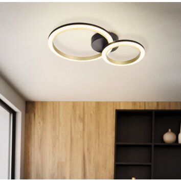 Eglo verlichting CALLIERA Plafondlamp LED Messing, Zwart