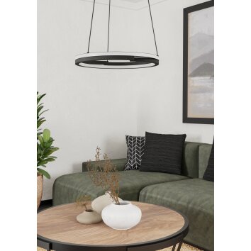 Eglo verlichting MEZZOMONTE Hanglamp LED Zwart, Afstandsbediening
