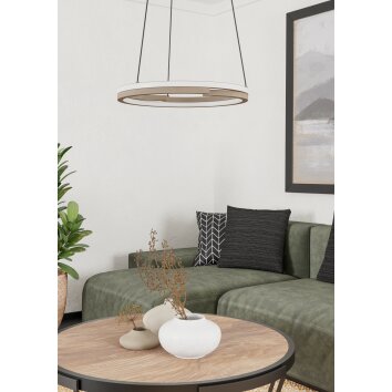 Eglo verlichting MEZZOMONTE Hanglamp LED Zandkleurig, Afstandsbediening