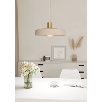 Eglo verlichting VALDIOLA Hanglamp Messing, Zandkleurig