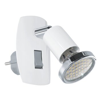 Eglo verlichting EGLO Stopcontact licht LED Chroom, Wit