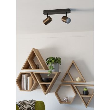 Eglo verlichting EGLO Plafondlamp, Plafondspot Brons, Zwart