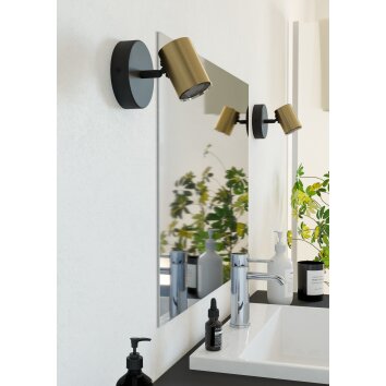 Eglo verlichting EGLO Plafondspot, Wandlamp Messing, Zwart