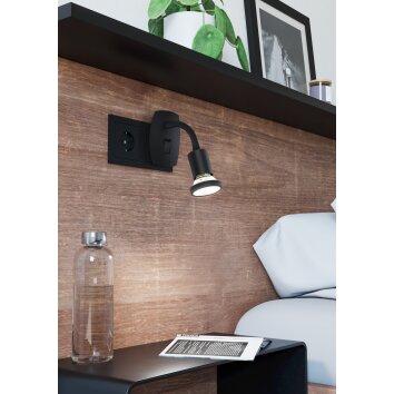 Eglo verlichting PARRINI Stopcontact licht LED Zwart