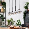 Koyoto Hanglamp, Kogellampje, Hanglamp Natuurlijke kleuren, Zwart, 4-lichts