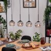 Koyoto Hanglamp, Kogellampje, Hanglamp Natuurlijke kleuren, Zwart, 4-lichts