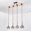Koyoto Hanglamp, Kogellampje, Hanglamp Natuurlijke kleuren, Zwart, 4-lichts
