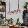 Koyoto Hanglamp, Kogellampje, Hanglamp Natuurlijke kleuren, Zwart, 4-lichts