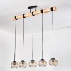 Ripoll Hanglamp, Kogellampje, Hanglamp Natuurlijke kleuren, Zwart, 5-lichts