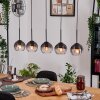 Koyoto Hanglamp, Kogellampje, Hanglamp Natuurlijke kleuren, Zwart, 5-lichts
