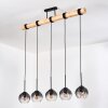 Koyoto Hanglamp, Kogellampje, Hanglamp Natuurlijke kleuren, Zwart, 5-lichts