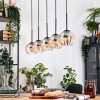 Koyoto Hanglamp, Kogellampje, Hanglamp Natuurlijke kleuren, Zwart, 5-lichts