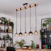 Koyoto Hanglamp, Kogellampje, Hanglamp Natuurlijke kleuren, Zwart, 5-lichts