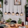 Koyoto Hanglamp, Kogellampje, Hanglamp Natuurlijke kleuren, Zwart, 5-lichts