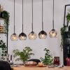 Koyoto Hanglamp, Kogellampje, Hanglamp Natuurlijke kleuren, Zwart, 5-lichts