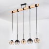 Koyoto Hanglamp, Kogellampje, Hanglamp Natuurlijke kleuren, Zwart, 5-lichts