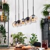 Koyoto Hanglamp, Kogellampje, Hanglamp Natuurlijke kleuren, Zwart, 5-lichts